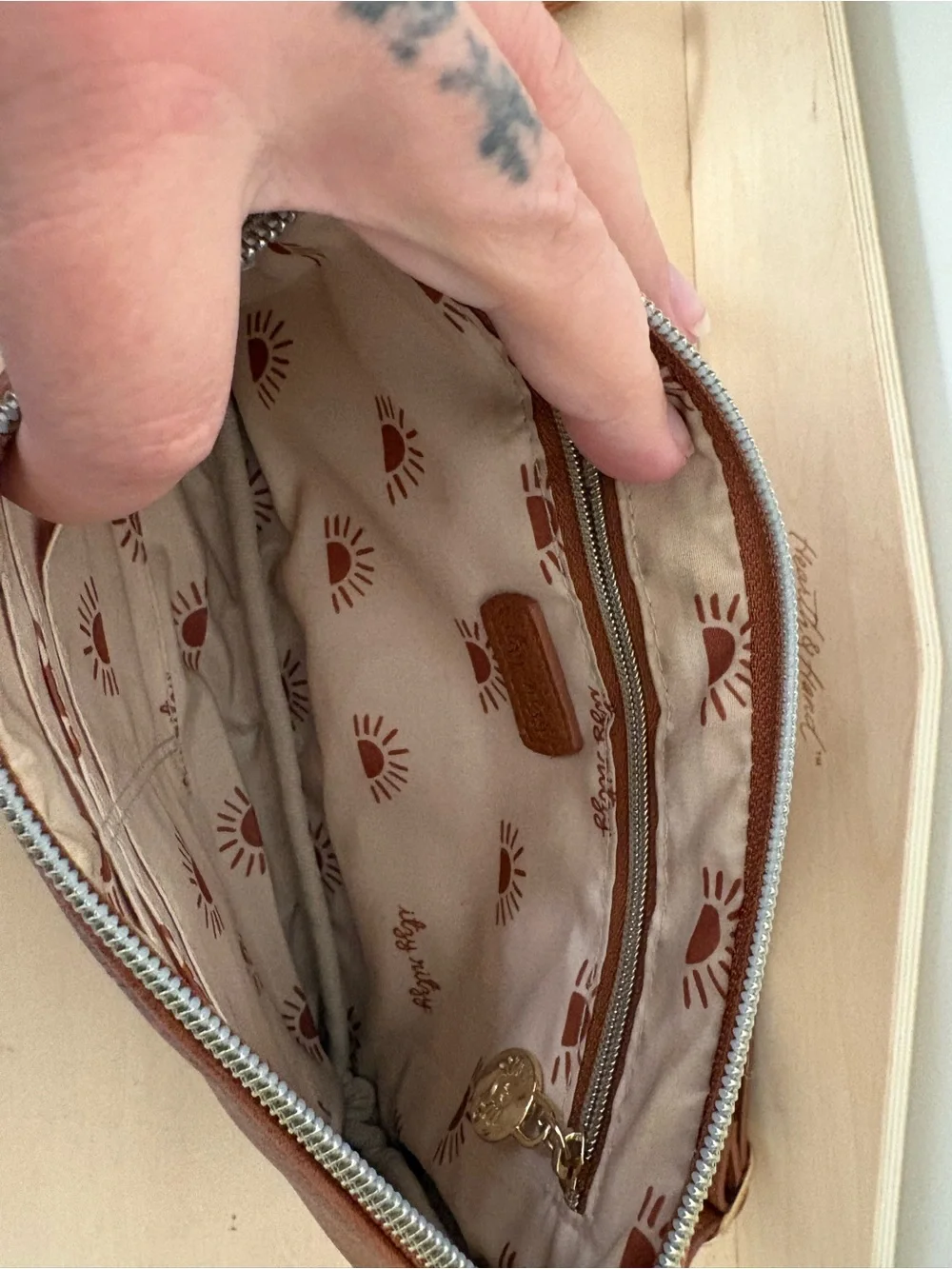 Itzy Ritzy Mini Boss Diaper Bag + Boss Pouch Bundle | Cognac Faux Leather